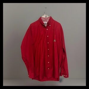 Cinch Long Sleeve Button Down Shirt, Red, Sz M, Western